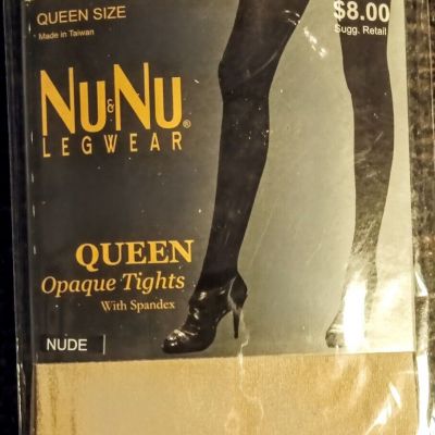 ONE PAIR NUDE TIGHTS SIZE Q Footed Queen Opaque  Pantyhose Tights